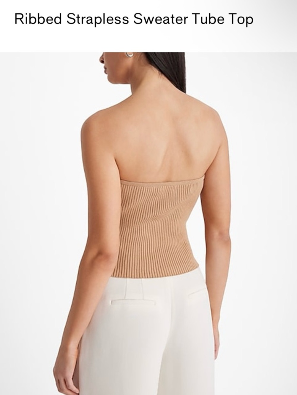Express Red and tan Ribbed Knit Tube Top with Tags - Picture 12 of 16